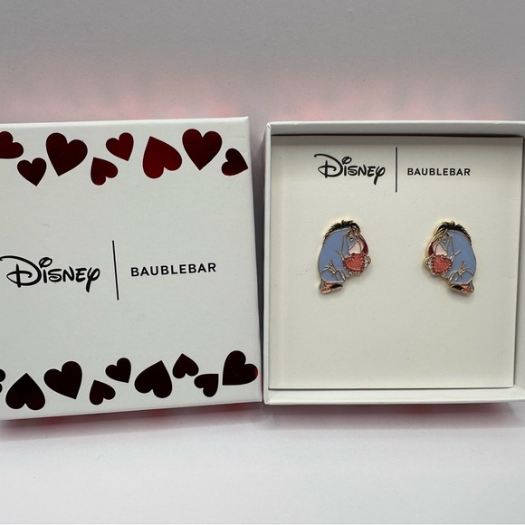 BaubleBar Eeyore Disney heart earrings NIB - Picture 2 of 3